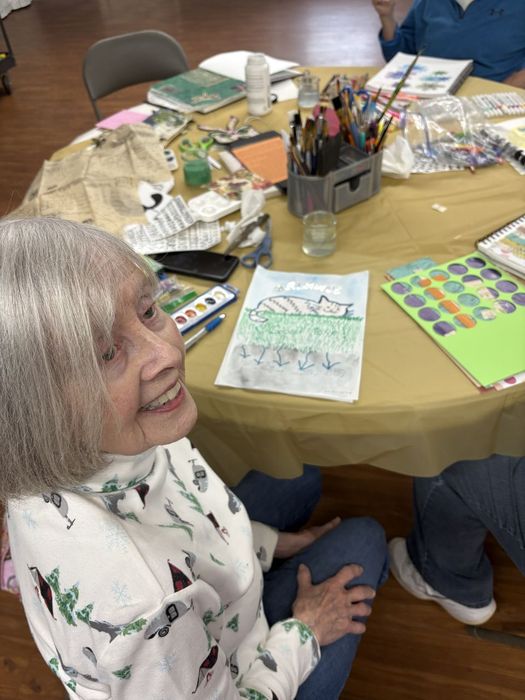 Creating together at art journaling
