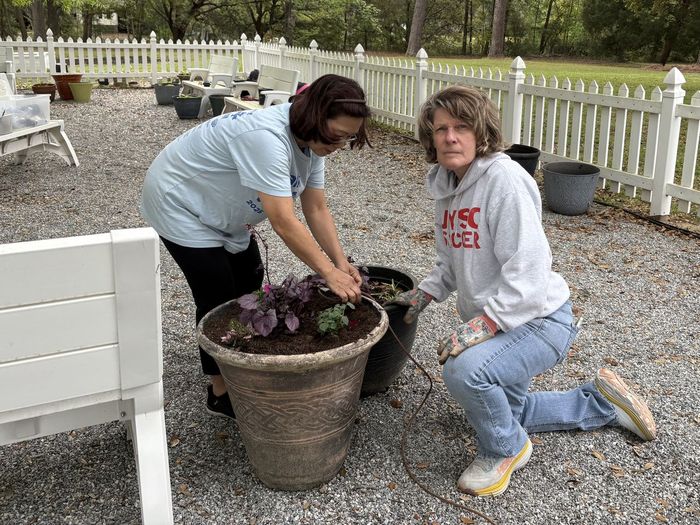 Planting together on the church work day