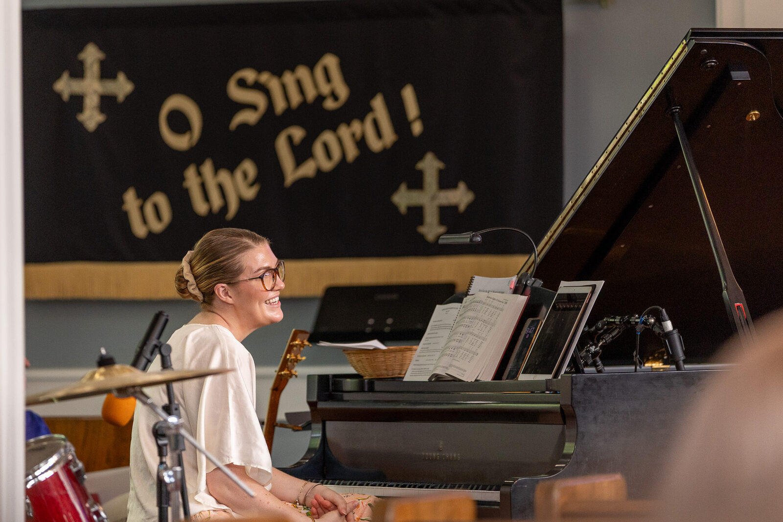 Leading worship at the piano