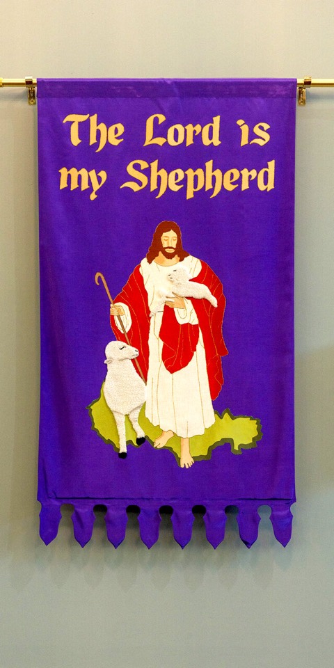 Sanctuary banner: The Lord Is My Shepherd