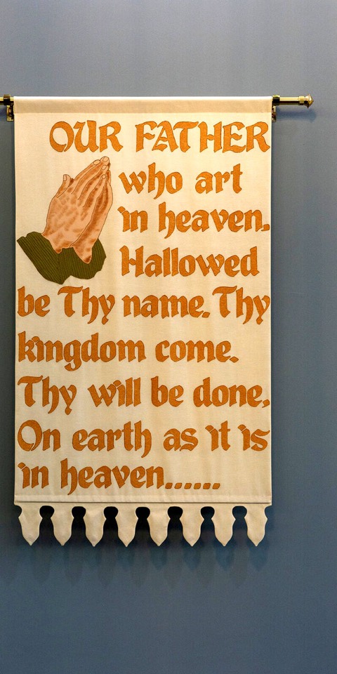Sanctuary banner: The Lord's Prayer
